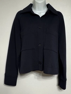 VINCE Shirt Jacket Women’s Size Medium $345 Cotton Blend BLUE Pockets - Image 1 of 4