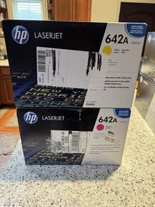 Cartucce HP 642A Magenta (CB403A) e CB402A Giallo Stampa LaserJet Nuove Sigillate - Foto 1 di 5