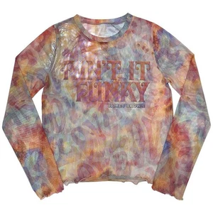 James Brown Funky Long Sleeve Mesh Crop Top - Picture 1 of 3