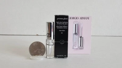 Giorgio Armani Prisma Glass Lip Gloss  #01 Clear Shine 1ml Travel Size NIB - Image 1 of 4