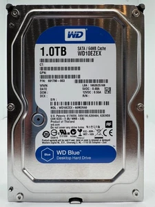 Disque dur Western Digital WD10EZEX - WD Blue 1 To 7 200 tr/min SATA 3 - 1 To - Photo 1/4