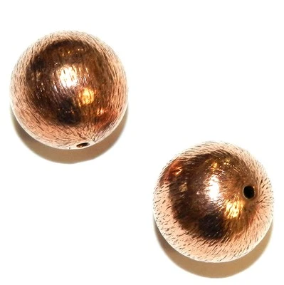 MB3155 Cuentas redondas texturizadas cepilladas de cobre envejecido de 14 mm 6 piezas Foto 1 de 2