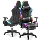 Gaming-Stuhl RGB-Beleuchtung ergonomischer Computerstuhl mit Fußstütze Bürostuhl