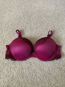 Victoria's Secret 36C Bra Very Sexy Push Up Raspberry Pink Bra Adds 1 Cup VS - Picture 1 of 8