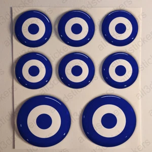 Greece Stickers Roundel Cockade Rond 3D Resin Domed Sticker Air Force Adhesive - Picture 1 of 1