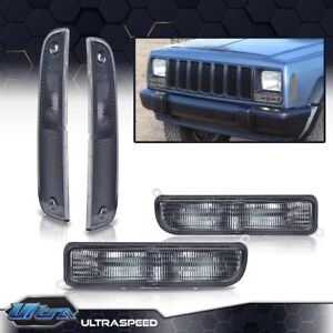 Fit For 1997-2001 Jeep Cherokee XJ Chrome 1Pair Signal Lights+ Side Marker Lamps