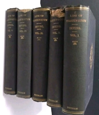 1885 Life of Washington Irving Vol. 1-5 Antique Book Set Foto 1 de 4