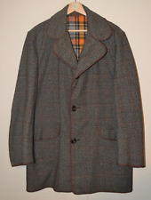 Mens Vintage Dunn & Co Wool Blend Jacket Coat Tartan Lining Size UK Large