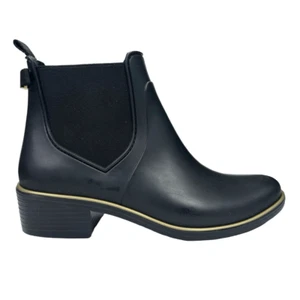 Kate Spade New York Solstice Rubber Rain Boots Black 7 Chelsea Water Resistant - Picture 1 of 9