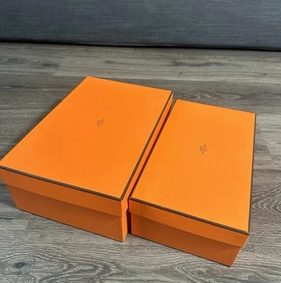 Auténticas cajas vacías HERMES para bolsas de polvo de regalo lote de 2 Foto 1 de 4