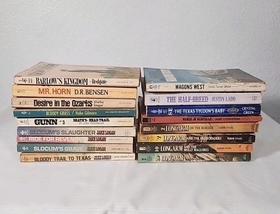 Lot Of 18 Adult Western Romance Paperback Books by Logan, Evans, Ladd & More - Imagem 1 de 4
