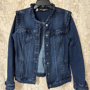 Karl Lagerfeld Women’s Jean Ruffled Trim Jacket Size Small - Picture 1 of 6