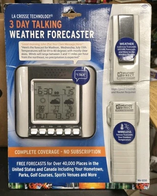 NEW SEALED La Crosse Technology 3 Day Talking Weather Forecaster WA-1030 - Image 1 of 4