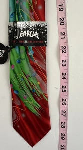 Corbata Jerry Garcia Navidad 3.25"-C/60"-L Árbol Caprichoso Rojo Verde ¡NUEVA! - Imagen 1 de 5