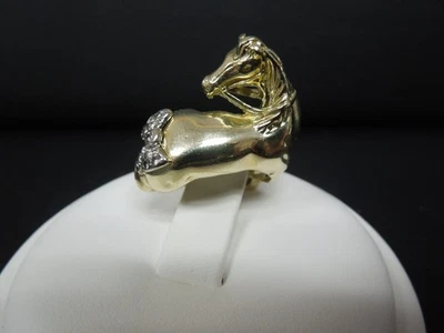14KY Gold Custom Horse Ring w/Diamond Bow - Image 1 of 4