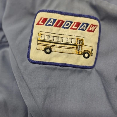 Vintage Bus Driver Uniform Shirt 4XL SS Wrangler Blue Laidlaw Patch Workwear USA - Image 1 of 4