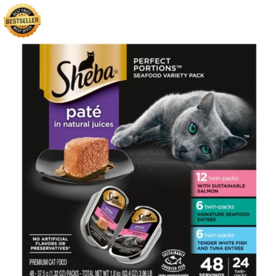 Sheba Perfect Portions Pate Wet Cat Food Variety Pack (24) 2.6 oz.- 48 Servings