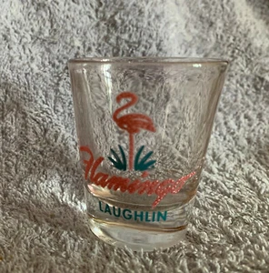 Flamingo (Not Hilton) Laughlin NV Schnapsglas Schnapsglas Pink und Blau Ever'Joy - Bild 1 von 2