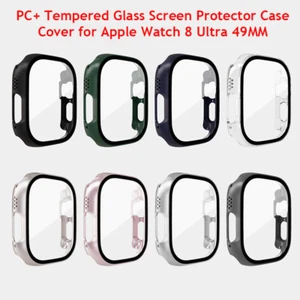 For Apple Watch Ultra 1/2/3 49MM Tempered Screen Protector PC Full Cover Case - Picture 1 of 19