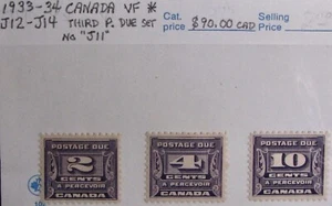 1933-34 CANADA #J12-J14: VF MH - Third Postage Due issue - Short set of 3 - Picture 1 of 1