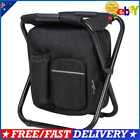 Outdoor Folding Camping Fishing Chair Stool Backpack Hiking Seat Bag(Black)