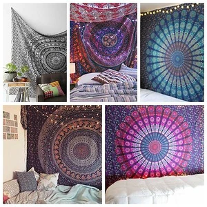 Indian-Mandala-Bed-Sheet-Cover-Hippie-Bohemian-Tapestry-Wall-Hanging-Throw-Deocr - Picture 1 of 11