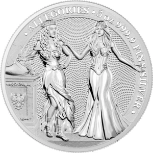 25 Mark The Allegories Italia & Germania 5 OZ Silver Bu 2020 - Picture 1 of 2