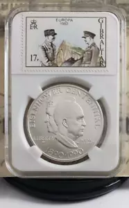 1990-W Eisenhower Commemorative Silver Dollar with Vintage Stamps - Nice! W13 - Picture 1 of 10