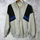 80s Adidas Sweatshirt Mens Medium Full Zip Gray Sportswear Vintage 
