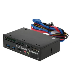5,25 Zoll USB 3.0 eSATA Port PC Frontplatte Medien Armaturenbrett Multi Kartenleser H7W1 - Bild 1 von 11