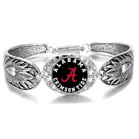 Special Alabama Black Crimson Tide Womens Sterling Silver Bracelet Gift D3 Cover