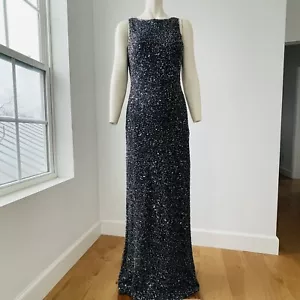 Vestido de Noche Vintage Años 90 Y2K Lentejuelas Cuentas Colección Cristal Talla 8 Vestido Gris - Imagen 1 de 10