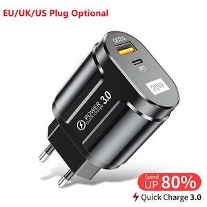 20W PD QC 3.0 Fast Wall Charger USBC Power Adapter For iPhone 12 Pro Max New - Photo 1 sur 13