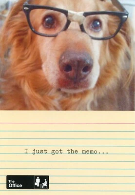 The Office FUNNY BIRTHDAY Card, Dog Glasses Got The Memo by Hallmark +Envelope - Image 1 of 4