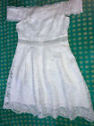 Francescas Lace Off The Shoulder Fit And Flare White Dress Lined Womans M