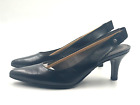 Life Stride Shoes 11 M Klipper High Heels Slingback Black Faux Leather Pointed