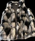 Decree Women's Faux Fur Vest Size M Black Grey