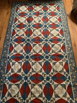 Disney Winnie The Pooh Tigger & Honey Pot Bees Hand Made Patchwork Quilt 42"x76" - Image 1 of 4