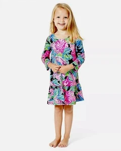 Lilly Pulitzer Girl's Jena Dress Onyx Jaguar Jungle Size L 8/10 - Picture 1 of 12
