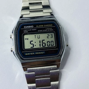 Casio Alarm Chrono A158W Module 593 Water Resist Digital Watch Vintage New Batte - Picture 1 of 11