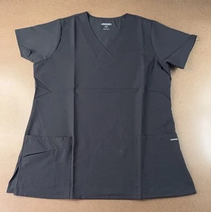 Jockey Women's Size Large Black 2-Pocket Stretch V-Neck Scrub Top 2206 NWT - Picture 1 of 12