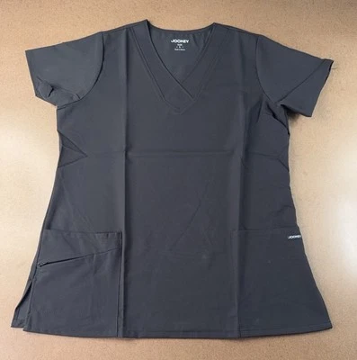 Blusa Médica Jockey Para Mujer Talla Grande Negra 2 Bolsillos Elastizada Cuello en V 2206 Nueva con Etiquetas Foto 1 de 4