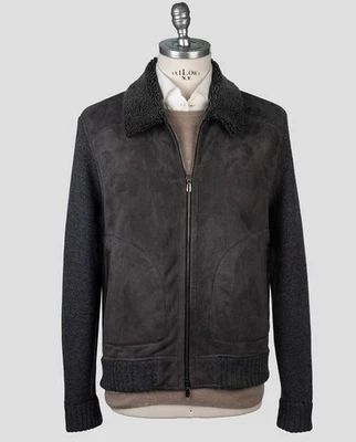 NUEVO ABRIGO CESARE ATTOLINI GRIS LANA CACHEMIR PIEL DE OVEJA ACY4 US 44 - EU 54 US1069 Foto 1 de 4