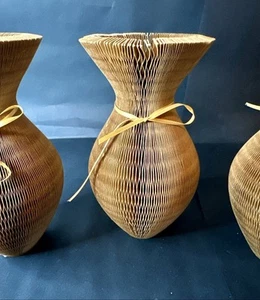 3 Vintage CREATAFORM Papier Karton wandelbare Vase Hut ohne Karton - Bild 1 von 9
