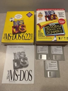 Microsoft MS-DOS 6.22 Upgrade 3.5" disks + MS-DOS 6.2 UPGRADE FOR DUMMIES Book - Afbeelding 1 van 3