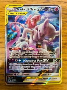 NM! Mewtwo & Mew GX SM191 Sun & Moon Tag Team Alt Art Promo Pokemon Card! - Picture 1 of 4