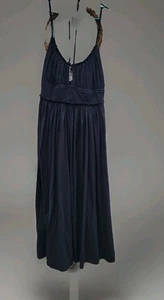 Cotton Jersey Midi Dress in Black Size 6, Resort Fit - Picture 1 of 11