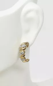 Ross Simons 925 Sterling Silver Vermeil Diamond Accent Dainty Pierced Earrings - Picture 1 of 7