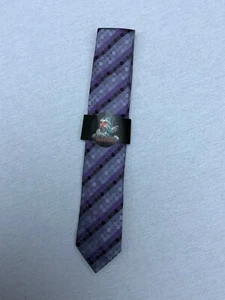 Authentic Ted Baker Purple / Grey Spotty Print Mens Pure Silk Tie New - Picture 1 of 8