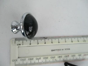 Schwarz und Silber runder Möbelknopf / Griff - Bild 1 von 4